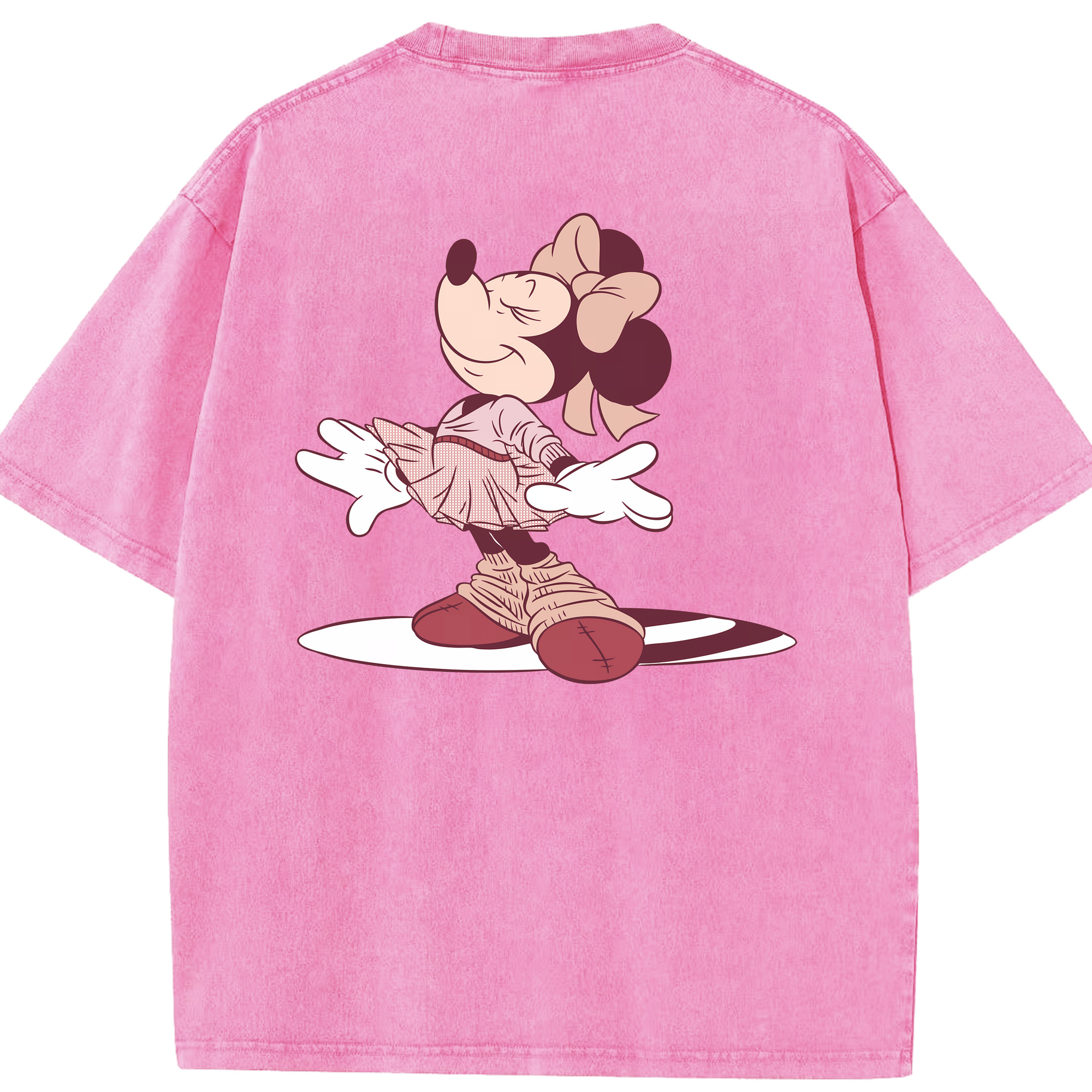 （画像用） ミッキーマウス Mickey Mouse 綿100% ヴィンテージ風 半袖Tシャツ（背面プリント）